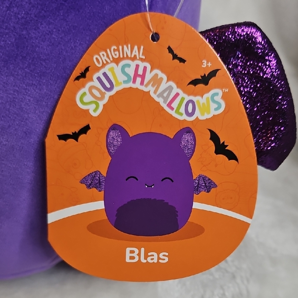 8" Squishmallows Blas Purple Bat Halloween Squad Plush Collectible - Picture 2 of 6